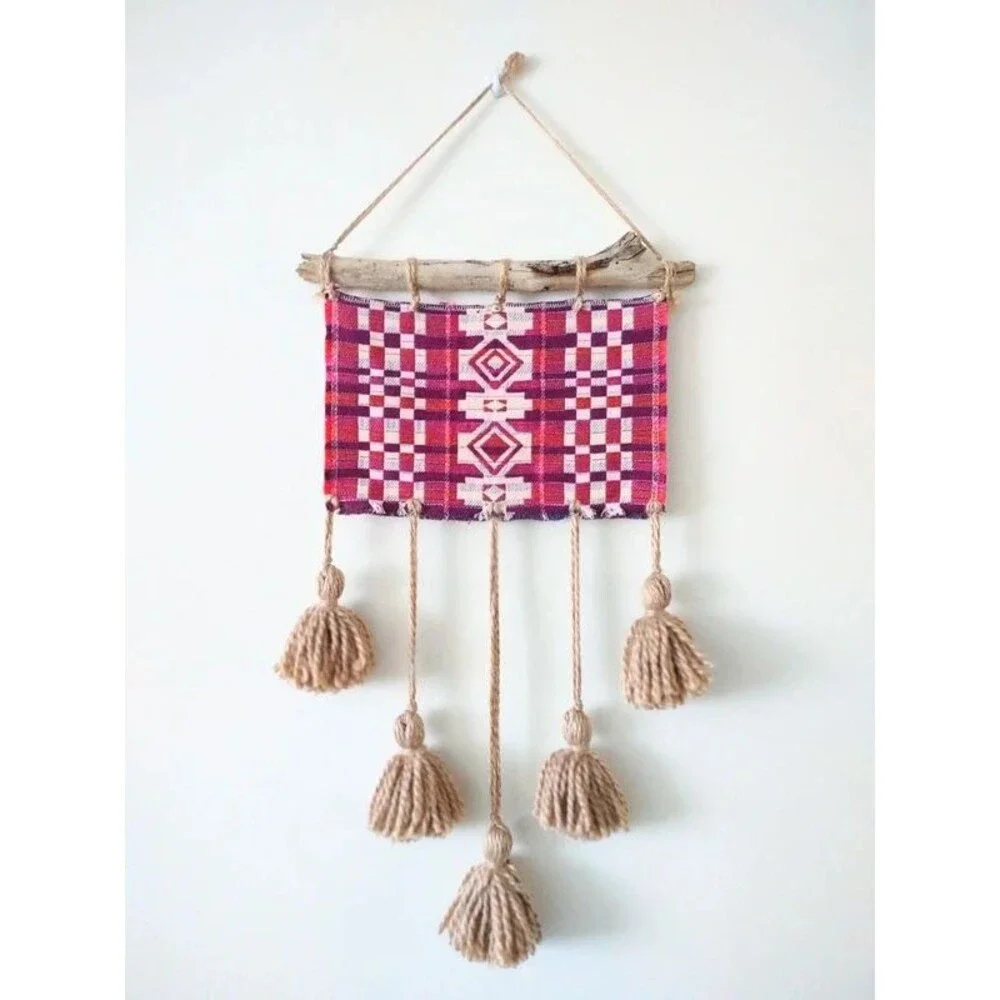 Vintage Boho Rustic Primitive Tassel Tapestry Wall Art